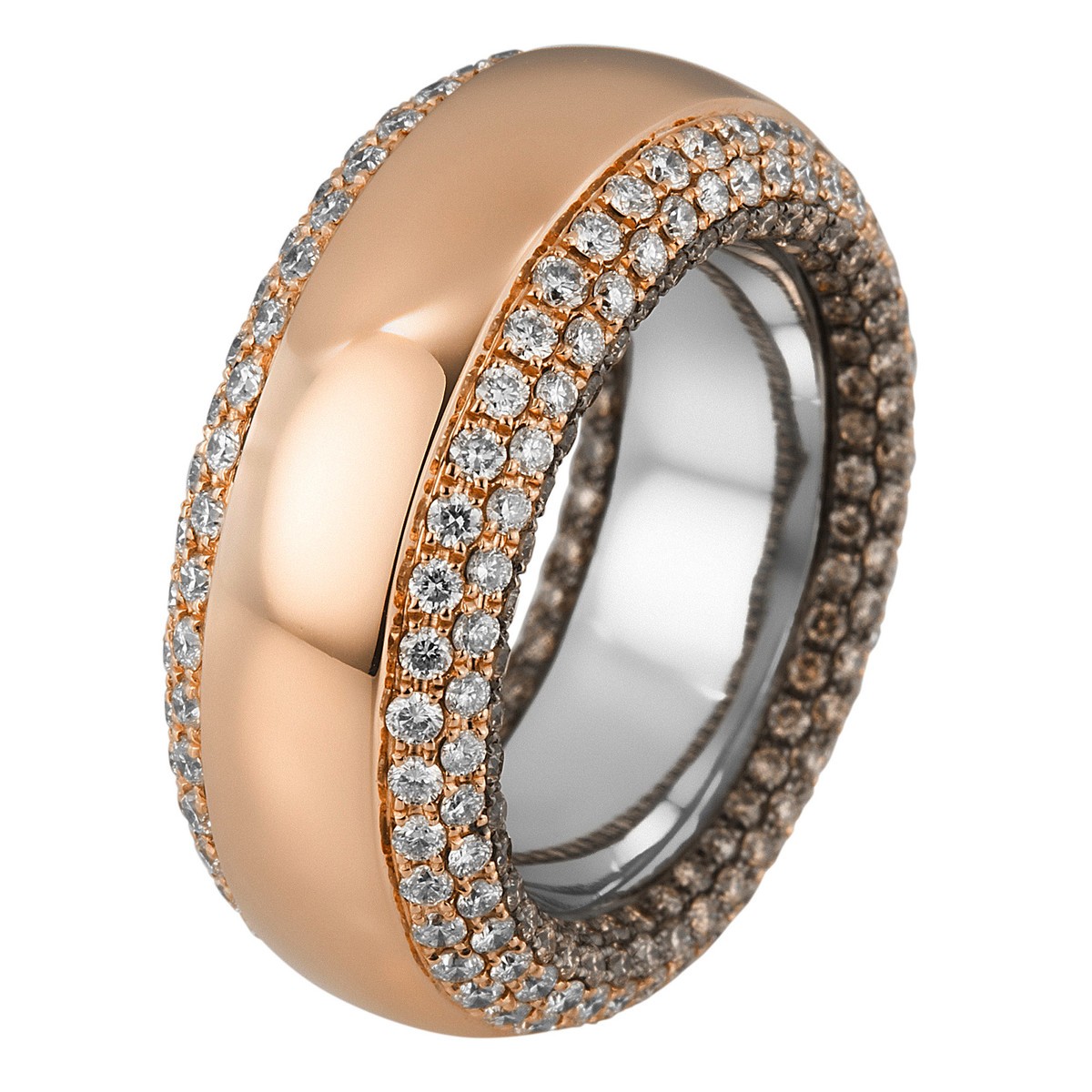 ring 18 kt RG+WG, polished