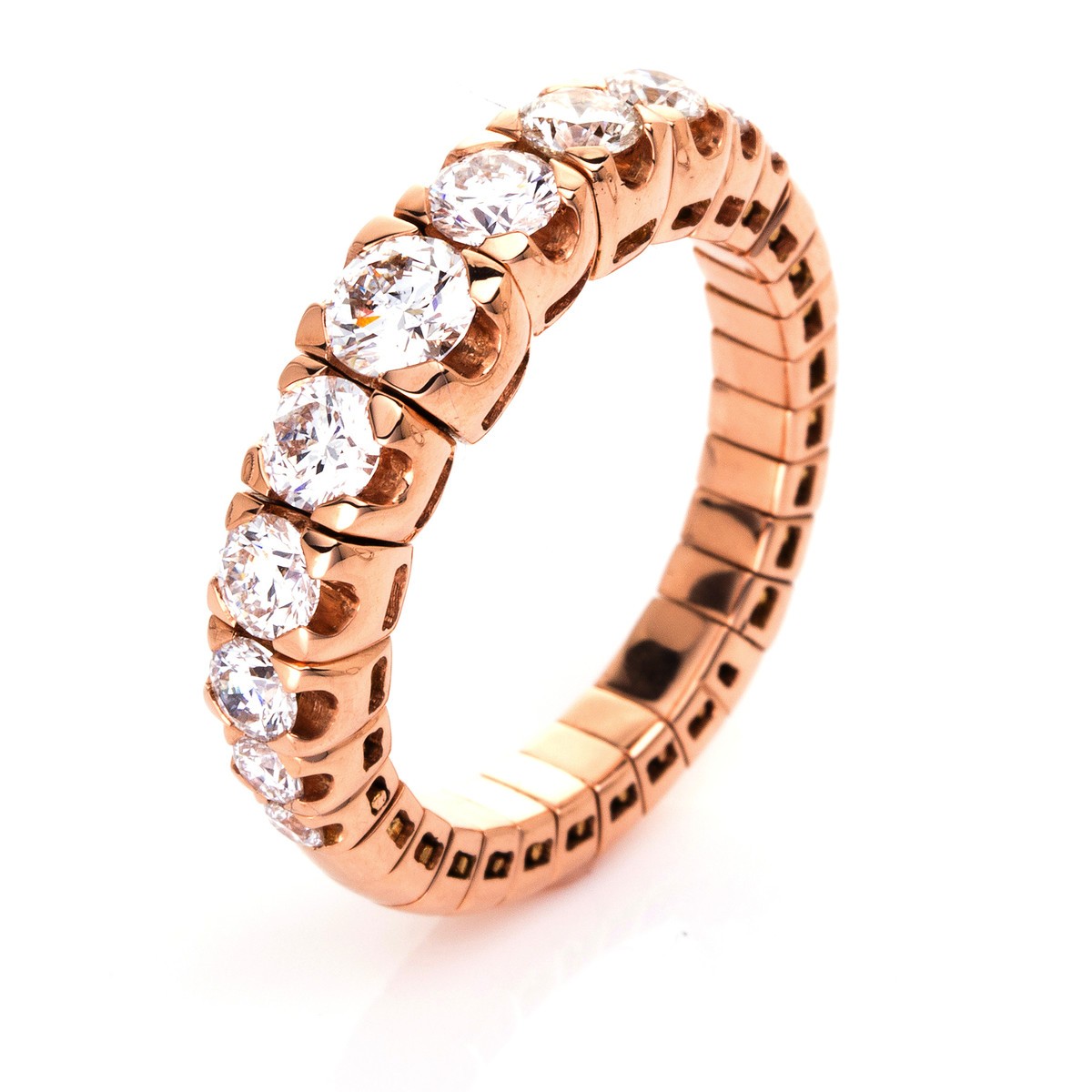 ring 18 kt RG, flex-band, width variable