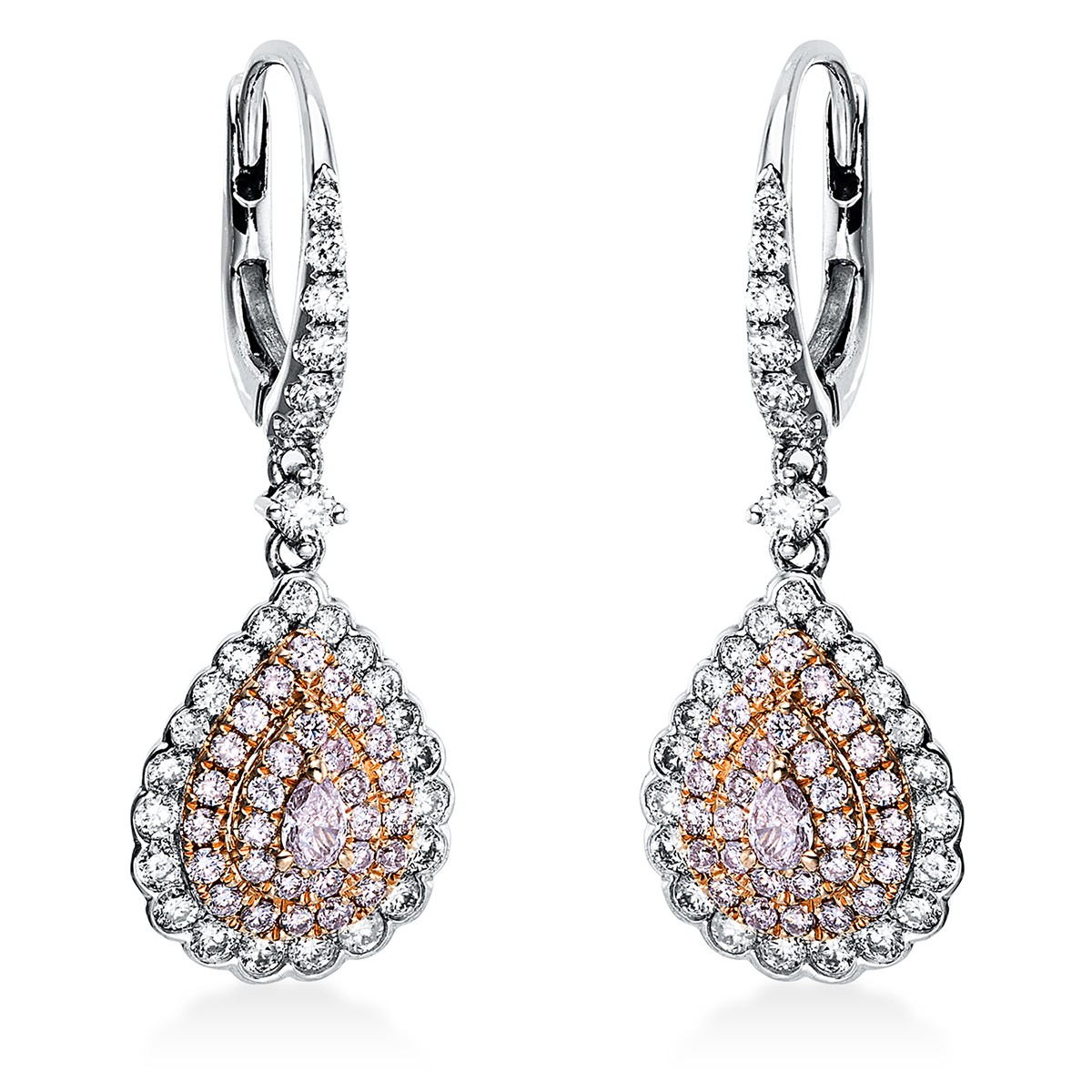 earrings 18 kt WG+RG