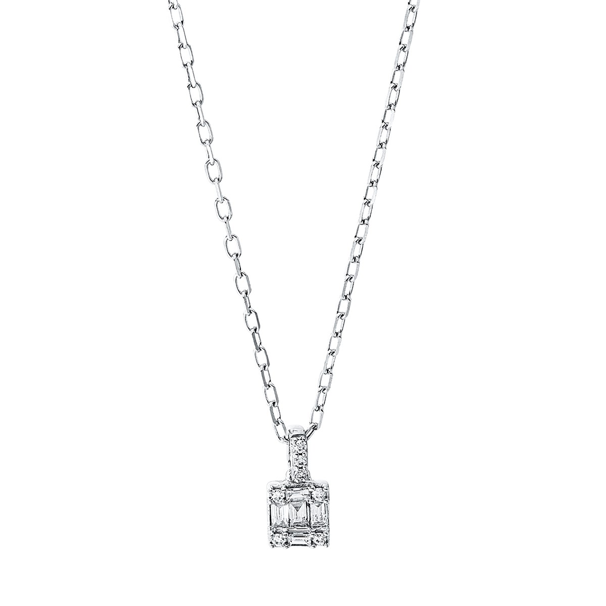 necklace 18 kt WG, with loop at 40 cm + 43 cm