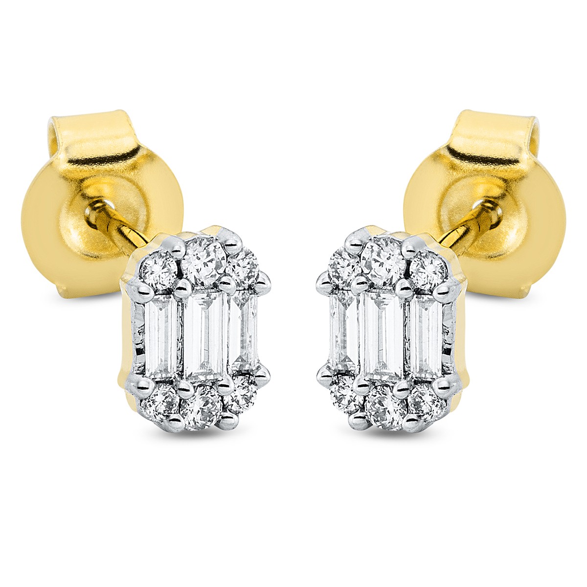 earrings 18 kt YG+WG