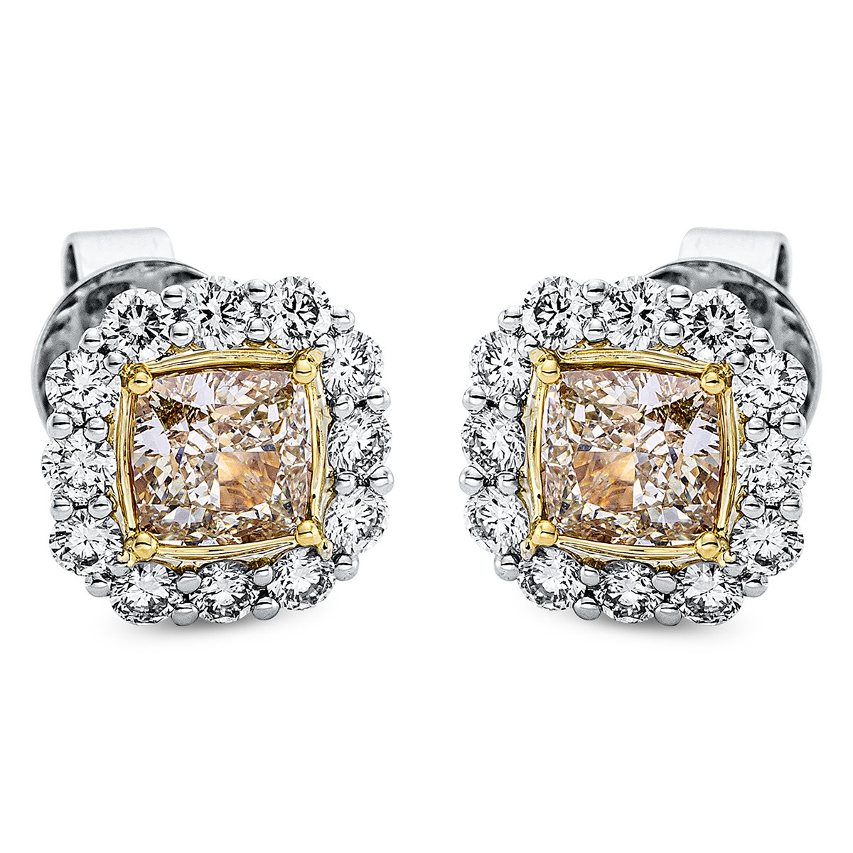 earrings 18 kt WG+YG