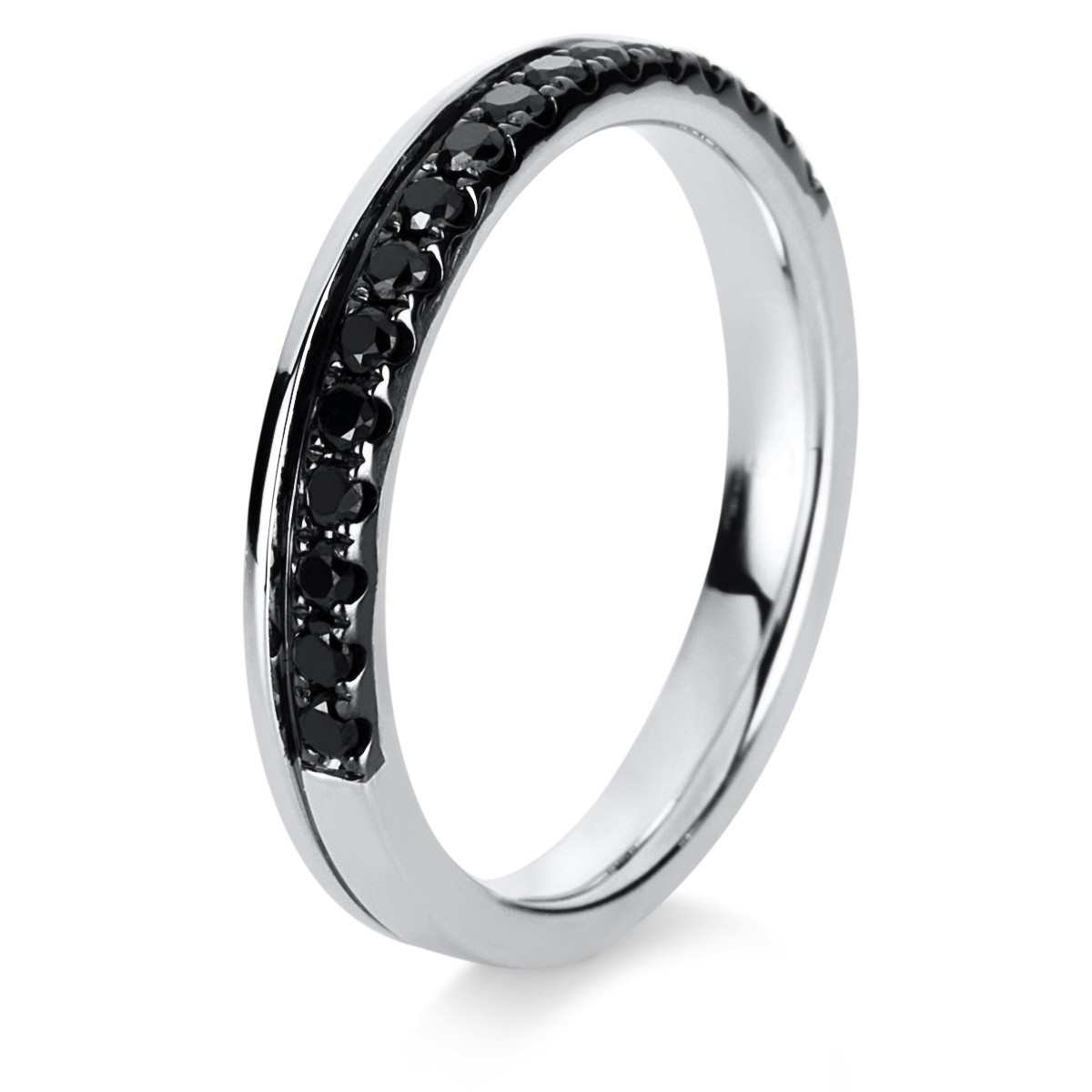 ring 18 kt WG, black rhodium plated