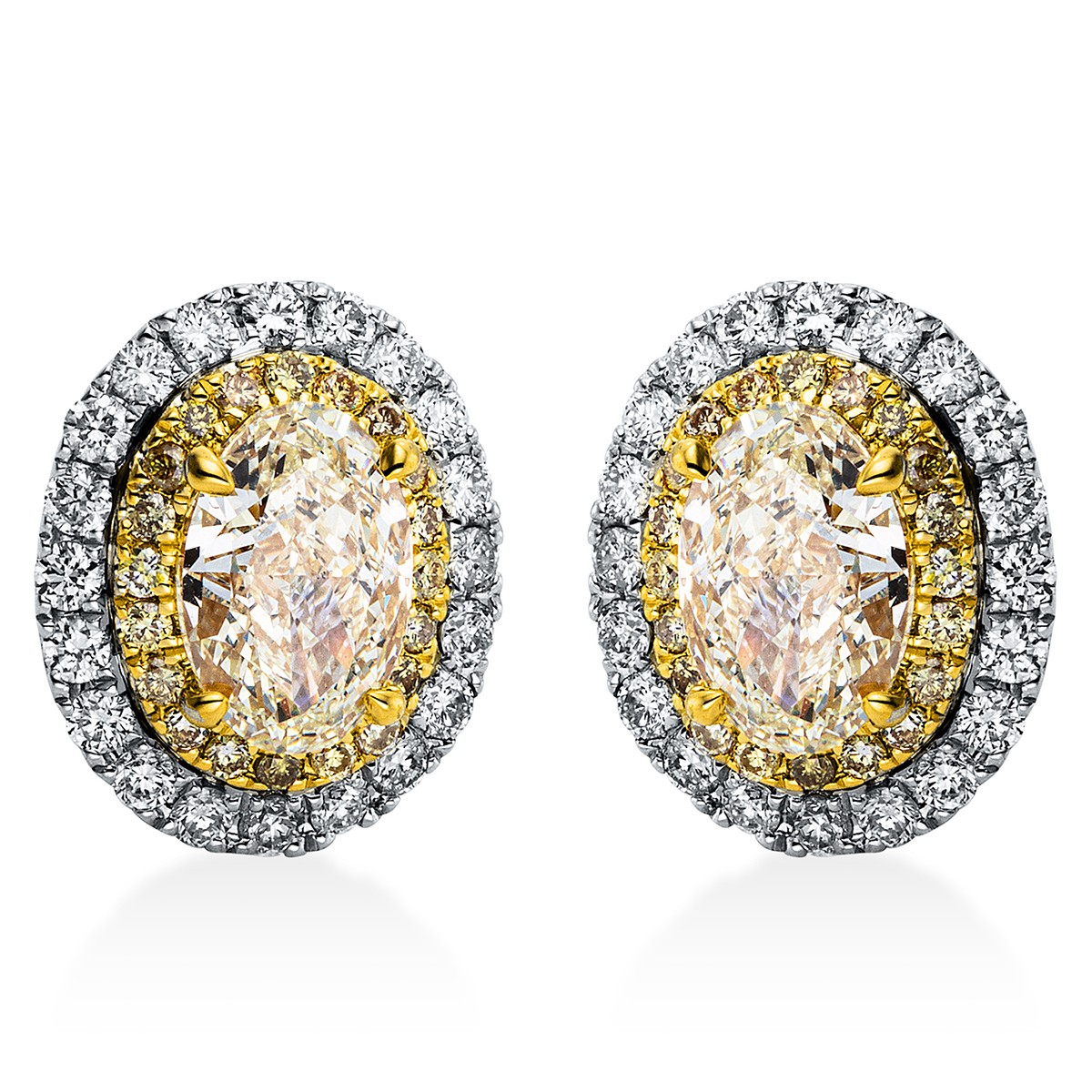 earrings 18 kt WG+YG