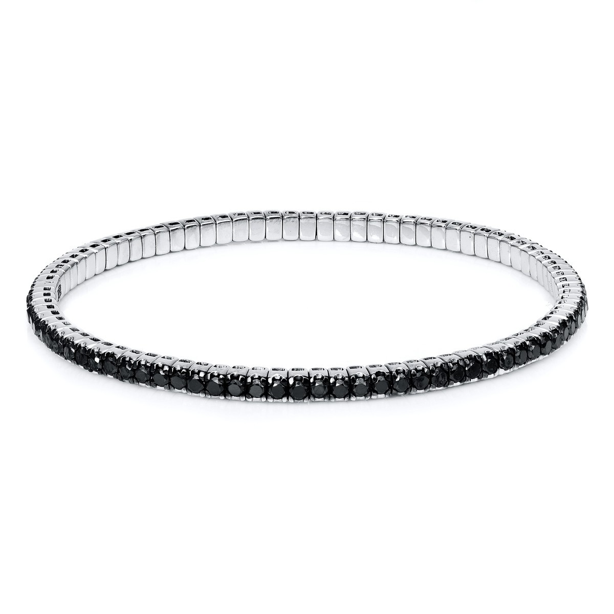 bracelet 18 kt WG, flex-band, variable, black rho