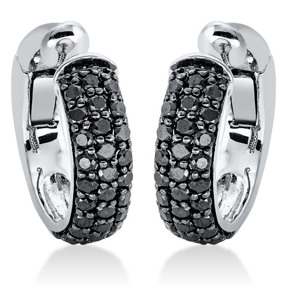 earrings 18 kt WG, cuff earring  setting black rh