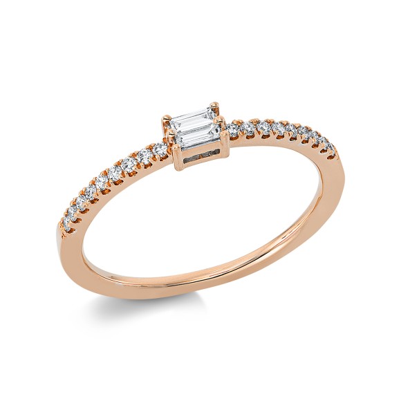 ring 18 kt RG, rhodium plated