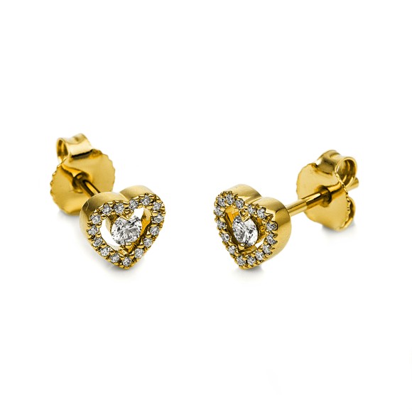 earrings 18 kt YG heart