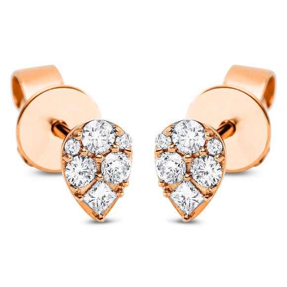 earrings 18 kt RG pear