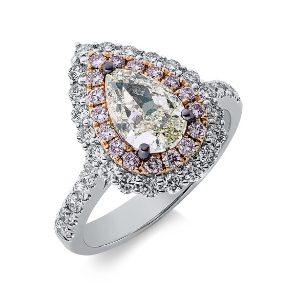 ring 18 kt WG+RG, setting partly black rhodium