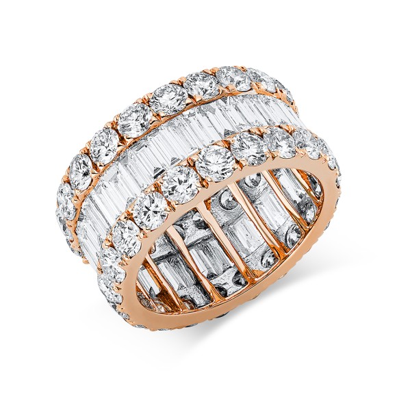 ring 18 kt RG, setting rhodium plated