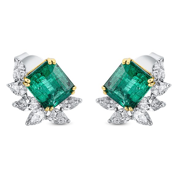 earrings 18 kt WG+YG