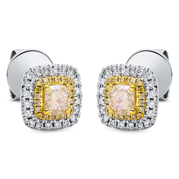 earrings 18 kt WG+YG