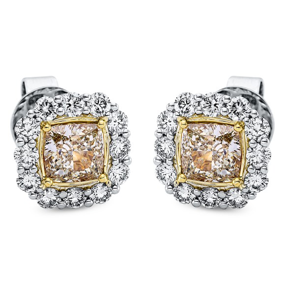 earrings 18 kt WG+YG