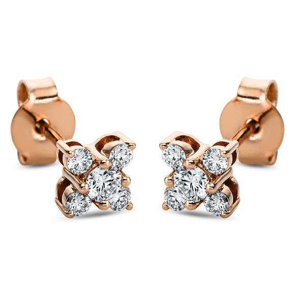 earrings 18 kt RG cross