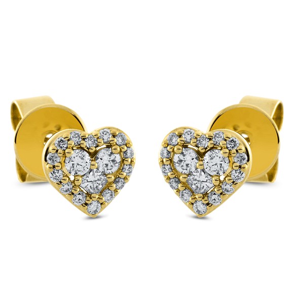 earrings 18 kt YG heart