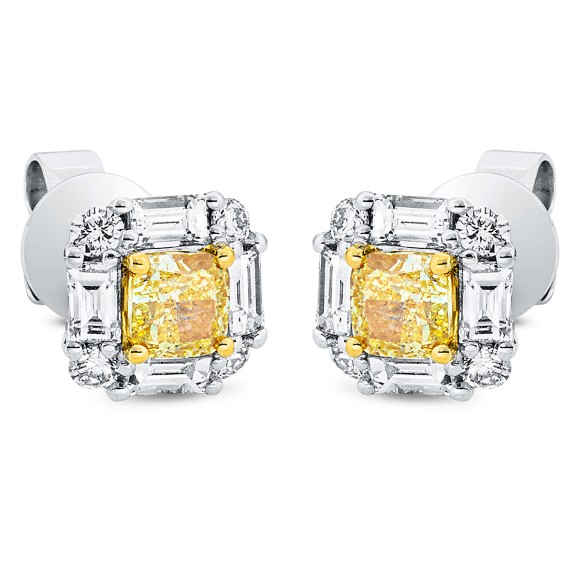 earrings 18 kt WG+YG