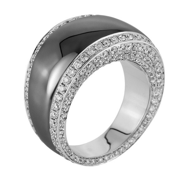 ring 18 kt WG, black rhodium, polished