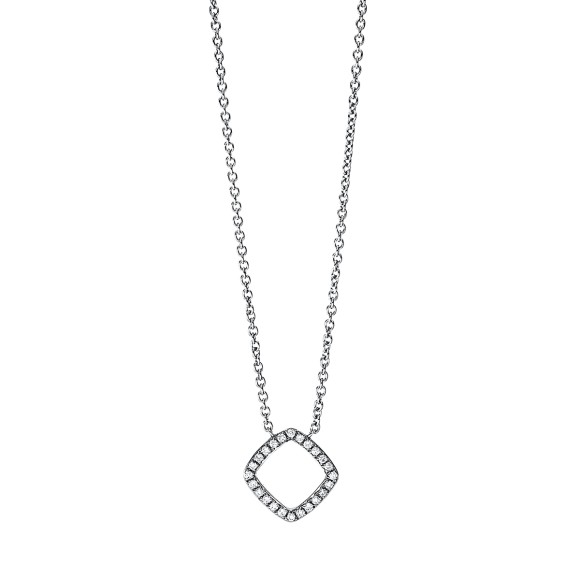 necklace 18 kt WG, with loop at 38 cm & 36.8 cm