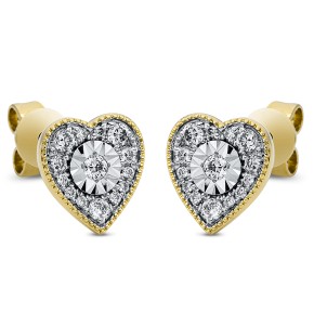 earrings 18 kt YG+WG heart