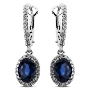 earrings 18 kt WG, setting black rhodium plated