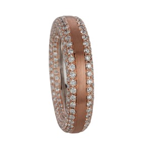 ring 18 kt RG+WG, matt finsihed