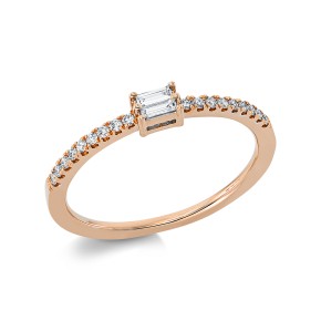 ring 18 kt RG, rhodium plated