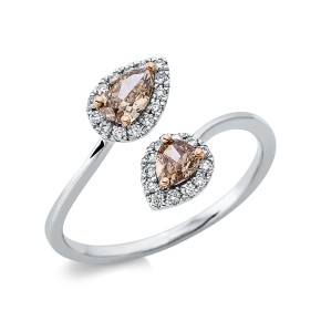 ring 18 kt WG, yellow rhodium