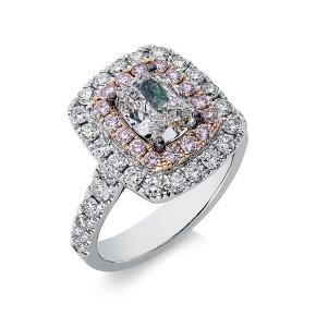 ring 18 kt WG+RG, setting black rhodium plated