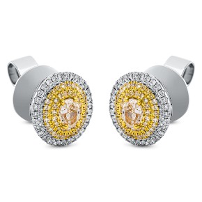 earrings 18 kt WG+YG