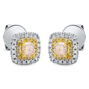 earrings 18 kt WG+YG