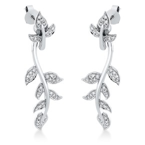 earrings 18 kt WG, leafes