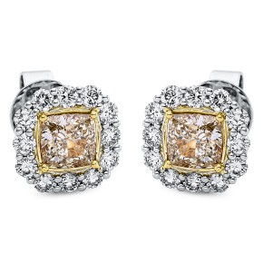 earrings 18 kt WG+YG