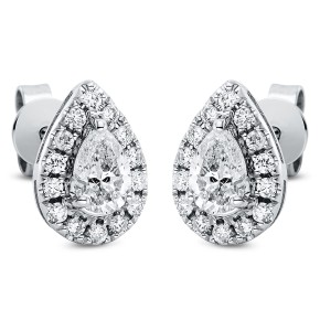 earrings 18 kt WG pear