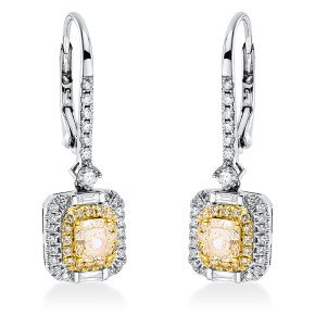 earrings 18 kt WG+YG