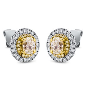 earrings 18 kt WG+YG