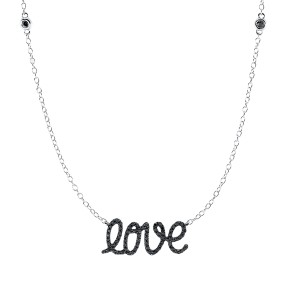 necklace 18 kt WG love, setting black rhodium plated