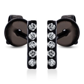 earrings 14 kt WG, black rhodium plated