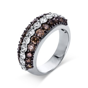 ring 18 kt WG, setting black rhodium plated