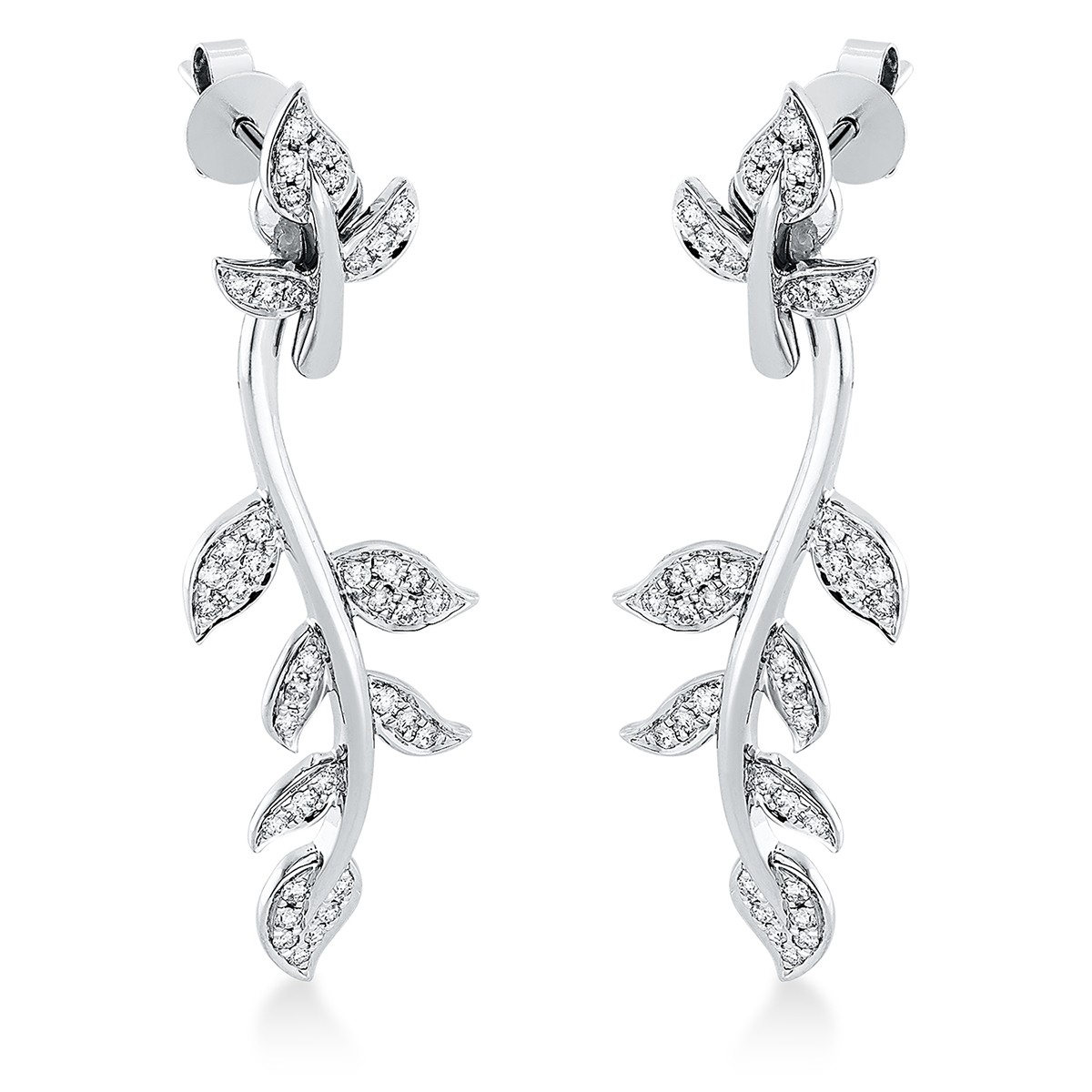 earrings 18 kt WG, leafes