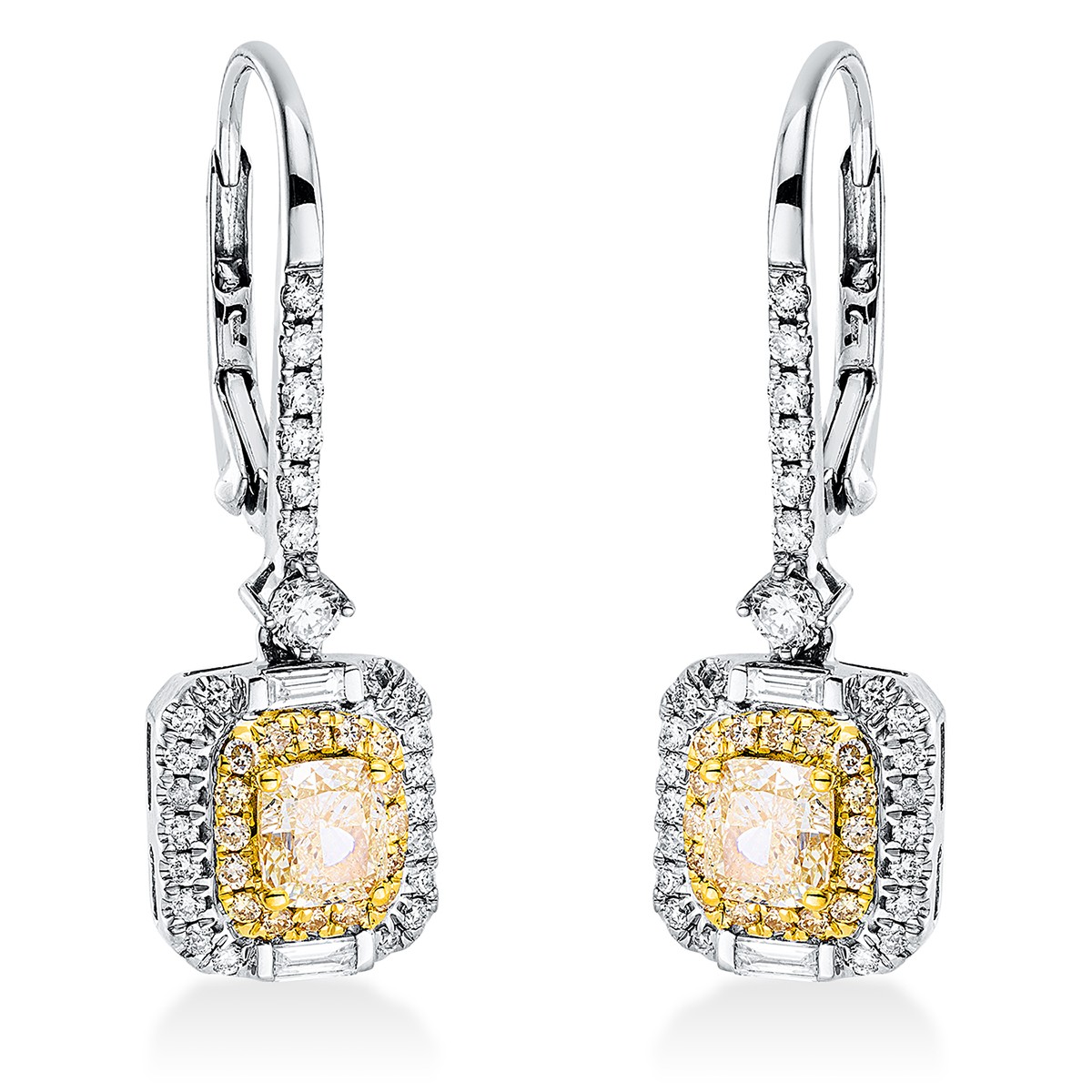 earrings 18 kt WG+YG