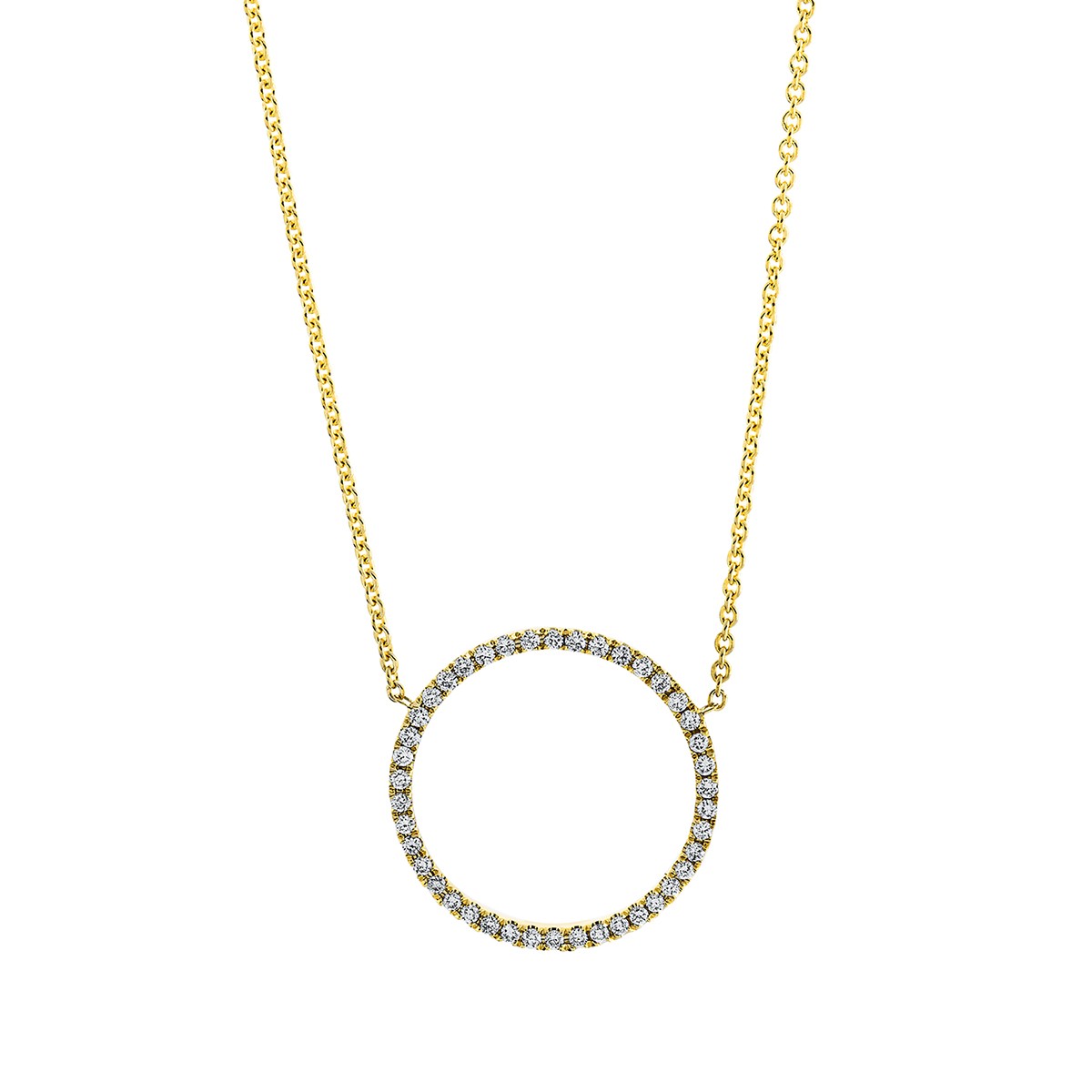 necklace 18 kt YG circle, with loop at 41 cm + 43 cm